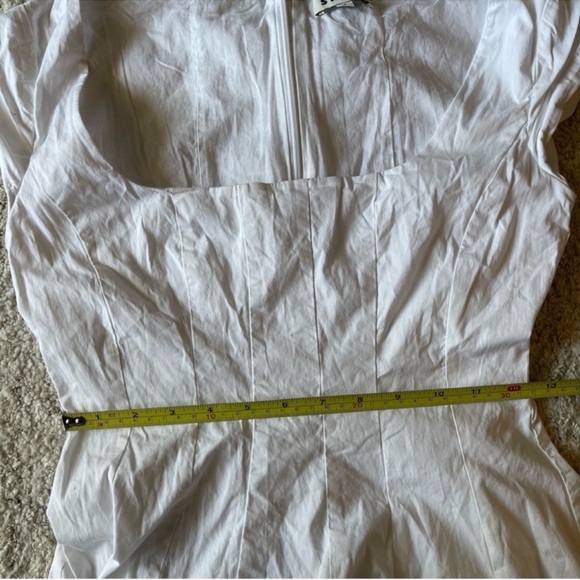 Staud Wells Stretch Cotton white short sleeve midi cotton dress size 4 - Picture 11 of 12